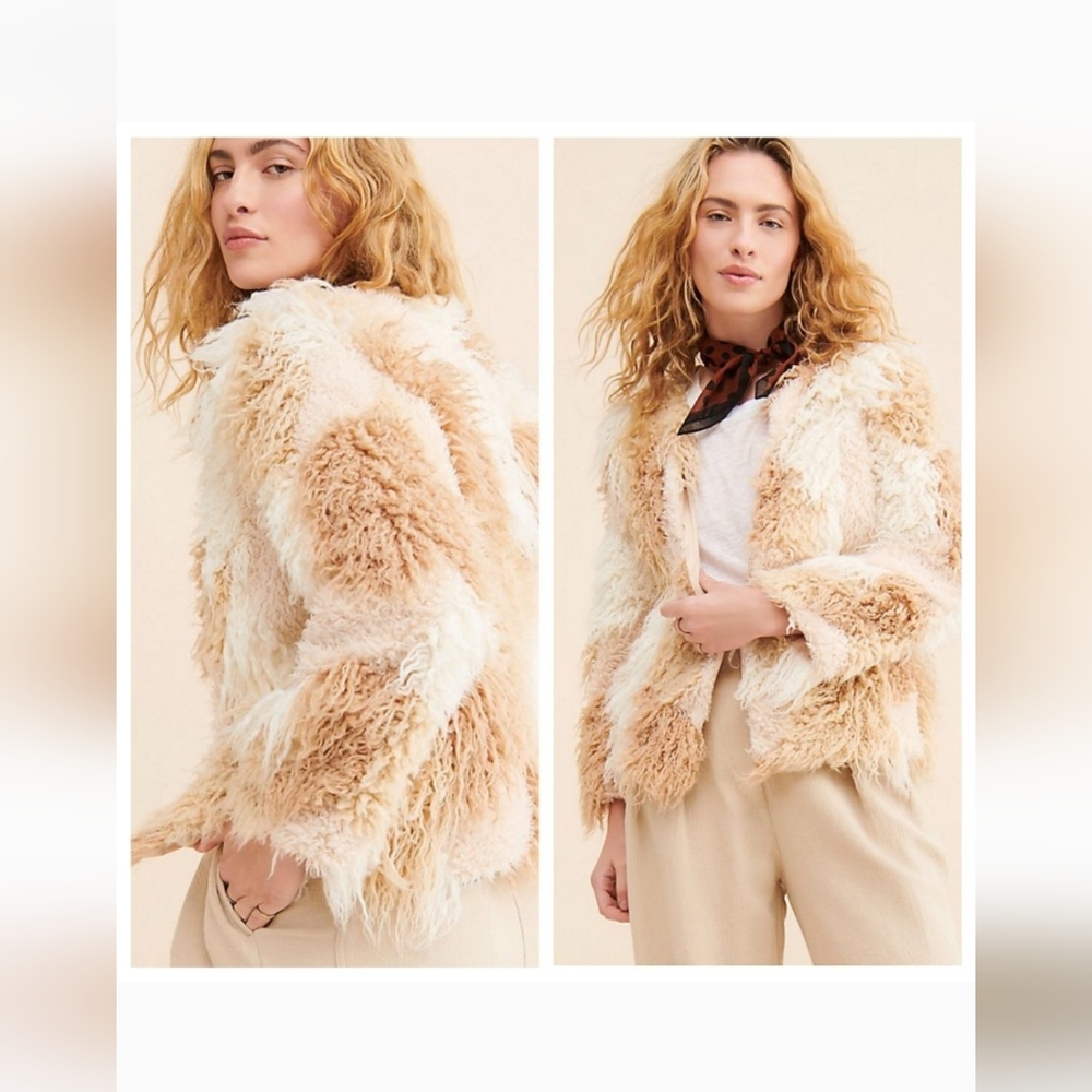 Elliatt Cream and Tan Teddy Jacket